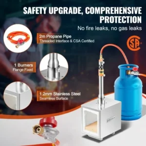 VEVOR  Φορητός Προπάνιος Φούρνος 1 Καυστήρα Σιδηρουργίας 2600°C Μαχαίρι Μετάλλου Τετράγωνος FXDZL1GSYFGGL8TBVV0 - Image 3