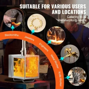 VEVOR  Φορητός Προπάνιος Φούρνος 1 Καυστήρα Σιδηρουργίας 2600°C Μαχαίρι Μετάλλου Τετράγωνος FXDZL1GSYFGGL8TBVV0 - Image 5