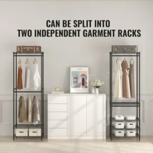 VEVOR  Βαρέως Τύπου Ράφι Ρούχων με Ρόδες, Ρυθμιζόμενη Ντουλάπα, 800 lbs Φορτίο FZKCYJ6878348I8KKV0 - Image 5