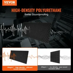 VEVOR  Ακουστικά Πάνελ Αφρού 2τμχ 48x24x2 εκ για Στούντιο Τοίχο & Οροφή FZZSPMBHSL481YC0DV0 - Image 2