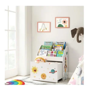 Ξύλινη Παιδική Βιβλιοθήκη 62.5 x 29.5 x 70 cm Songmics GKR41WT - Image 3
