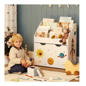 Ξύλινη Παιδική Βιβλιοθήκη 62.5 x 29.5 x 70 cm Songmics GKR41WT - Image 5