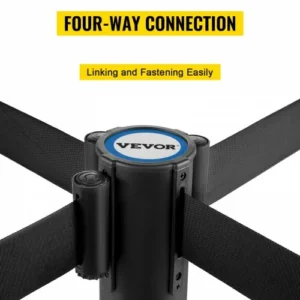 Σετ 4 Κομματιών Στύλων Ελέγχου Πλήθους VEVOR με Μαύρη Ζώνη 2μ  GLZHSHDJTZGT4HKJUV0 - Image 3