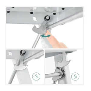 Πτυσσόμενη Σκάλα από Ατσάλι 2 Σκαλιών Songmics GSL12WT - Image 2