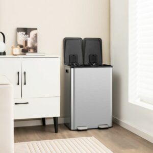 Κάδος 2 Θέσεων  από Ανοξείδωτο Ατσάλι  COSTWAY GY10008SL - Image 8