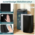 Costway Αυτόματος Κάδος Απορριμμάτων με Αισθητήρα & Δύο Ζώνες 68L, Μαύρος GY10031DK - Image 4