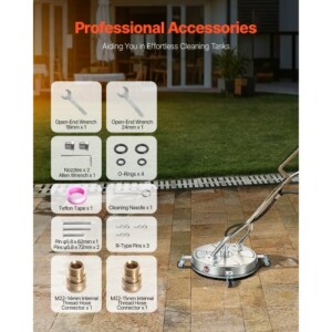 VEVOR Πλυστικό Επιφανειών 18" με Ρόδες και Διπλή Λαβή έως 4000 PSI GYQXJBMQJQYPY17O7V0 - Image 5