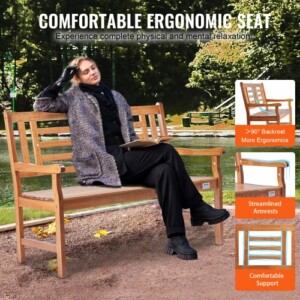 Ξύλινο Παγκάκι Κήπου VEVOR 48" για 318 kg - Εξωτερικού Χώρου  GYZYMZ48YC00J47YNV0 - Image 3