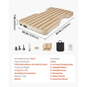 VEVOR Φουσκωτό Στρώμα Αυτοκινήτου για Μοντέλο Y - Άνεση & Πρακτικότητα στην Ταξιδιωτική σας Περιπέτεια HBXKZRMSTESL2NUD1V9 - Image 6