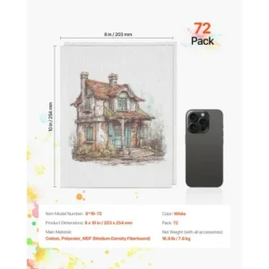 VEVOR Σετ 72 Καμβάδων Ζωγραφικής 8x10 Ίντσες HHFB810INCH759BILV0 - Image 6