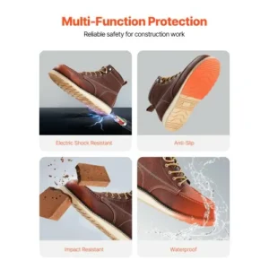 VEVOR Ανδρικά Αδιάβροχα Ατσάλινα Μποτάκια Εργασίας UK Μέγεθος 10 Αντιολισθητικά Moc Toe HJJZXMOCKZS1YW2RGV0 - Image 3