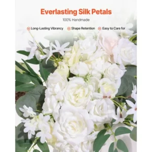 VEVOR Σετ Τεχνητών Λουλουδιών Γάμου Λευκό με 2 Τεμ. Λουλούδια & 1 Τεμ. Υφάσματα HLGMHTJ3JTBSM0INQV0 - Image 3