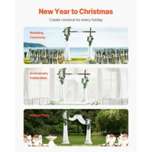 VEVOR Σετ Τεχνητών Λουλουδιών Γάμου Λευκό με 2 Λουλούδια & 2 Υφάσματα HLGMHTJ4JTBSCANWFV0 - Image 5