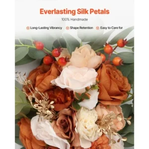 VEVOR Σετ Τεχνητών Λουλουδιών Γάμου Πορτοκαλί με 2 Λουλούδια & 2 Υφάσματα HLGMHTJ4JTCS7O0MFV0 - Image 3