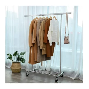 Μεταλλική Κρεμάστρα Ρούχων Δαπέδου Βαρέως Τύπου 92 / 132 x 45.4 x 160 cm με Ρόδες Songmics HSR13S - Image 4