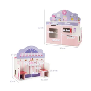 Σετ Παιδική Κουζίνα και Εστιατόριο 2 σε 1 Costway HW64637 - Image 11
