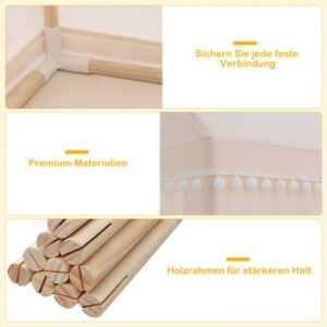 Costway  Παιδικό Σπιτάκι Παιχνιδιού Πριγκίπισσα 120 x 105 x 140 εκ Μπεζ+Καφέ HW67015CF - Image 4