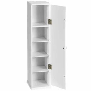 Costway Ντουλάπι Χαρτιού Υγείας με 3 Αποσπώμενα Ράφια 15 x 16 x 69 εκ. Λευκό HW67324WH