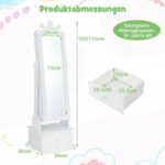 Costway Παιδική Ντουλάπα Κοσμημάτων με Καθρέφτη και Στέμμα για Παιδιά από 3 Ετών HY10431WH - Image 2