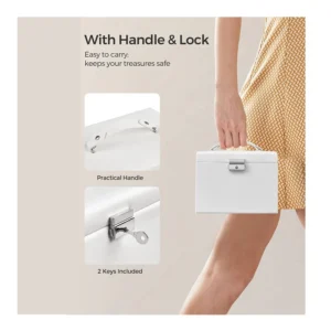 Κοσμηματοθήκη - Μπιζουτιέρα 17.7 x 13.8 x 13.5 cm Songmics JBC154W01 - Image 2