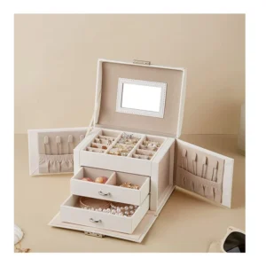 Κοσμηματοθήκη - Μπιζουτιέρα 17.7 x 13.8 x 13.5 cm Songmics JBC154W01 - Image 3