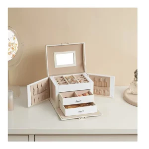 Κοσμηματοθήκη - Μπιζουτιέρα 17.7 x 13.8 x 13.5 cm Songmics JBC154W01 - Image 4