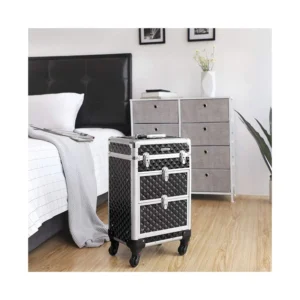 Βαλίτσα Μακιγιάζ 34 x 27 x 57 cm Χρώματος Μαύρο Songmics JHZ08BK - Image 3