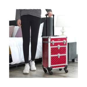 Βαλίτσα Μακιγιάζ 34 x 27 x 57 cm Χρώματος Κόκκινο Songmics JHZ08RD - Image 3