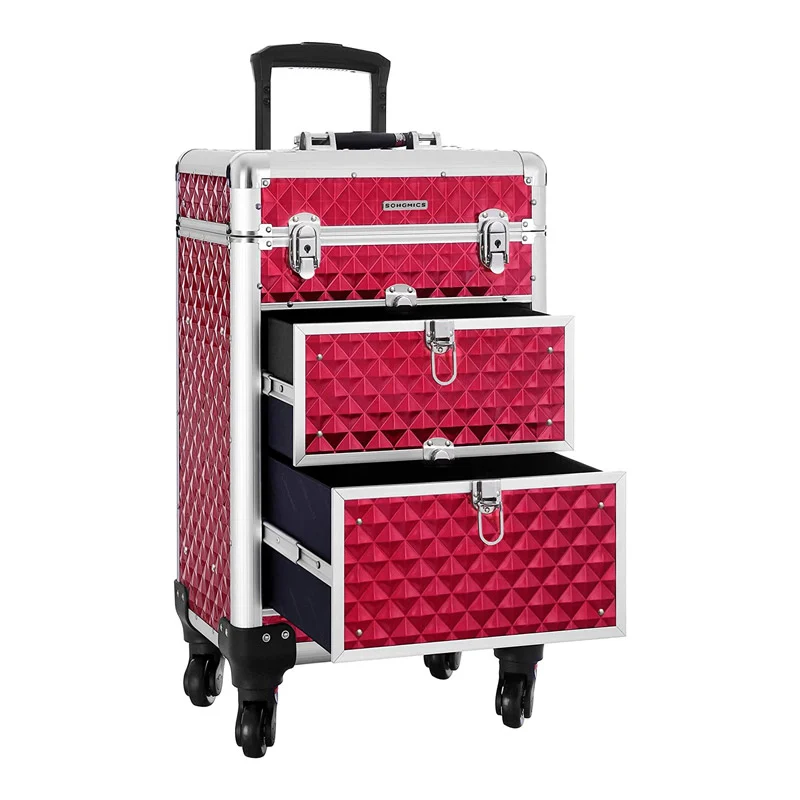 Βαλίτσα Μακιγιάζ 34 x 27 x 57 cm Χρώματος Κόκκινο Songmics JHZ08RD Βαλίτσα Μακιγιάζ 34 x 27 x 57 cm Χρώματος Κόκκινο Songmics JHZ08RD