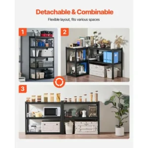 VEVOR Ράφια Αποθήκευσης 5 Επιπέδων 18" Β x 40" Π x 72" Υ για Γκαράζ JSBSXHJ184078VRULV0 - Image 4