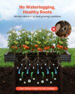 VEVOR Σετ 2 Γαλβανισμένων Υψωμένων Κηπουρικών Κρεβατιών, 2400 x 1200 x 300 mm, Μεταλλικές Ζαρντινιέρες, Σκούρο Γκρι JSFXZZC841FT5G8H1001V0 - Image 6