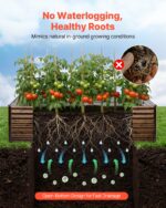 VEVOR Υπερυψωμένο Γαλβανισμένο Παρτέρι 240 x 120 x 62 cm - Μεταλλικό Ορθογώνιο Κήπος Εξωτερικού Χώρου, Χωρίς Πάτο με Γάντια, Αλου-Ψευδάργυρος, Για Λουλούδια & Λαχανικά JSFXZZC842FTK1LAN001V0 - Image 4