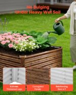 VEVOR Υπερυψωμένο Γαλβανισμένο Παρτέρι 240 x 120 x 62 cm - Μεταλλικό Ορθογώνιο Κήπος Εξωτερικού Χώρου, Χωρίς Πάτο με Γάντια, Αλου-Ψευδάργυρος, Για Λουλούδια & Λαχανικά JSFXZZC842FTK1LAN001V0 - Image 5