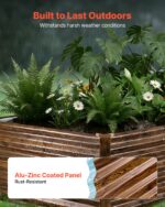 VEVOR Υπερυψωμένο Γαλβανισμένο Παρτέρι 240 x 120 x 62 cm - Μεταλλικό Ορθογώνιο Κήπος Εξωτερικού Χώρου, Χωρίς Πάτο με Γάντια, Αλου-Ψευδάργυρος, Για Λουλούδια & Λαχανικά JSFXZZC842FTK1LAN001V0 - Image 8