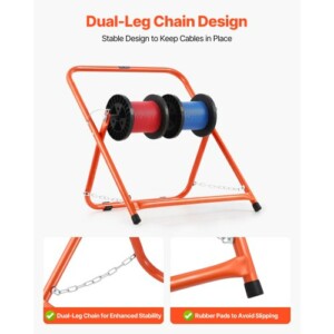 VEVOR Πτυσσόμενη Βάση Καρούλιου Βαρέως Τύπου για Καλώδια Ηλεκτρολογικά Βιομηχανικά JSZJFXQZDJSGIKT09001V0 - Image 4