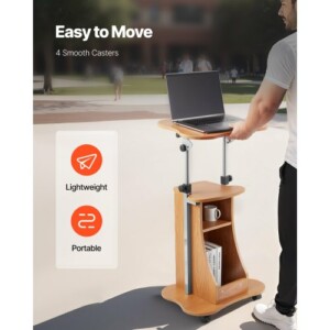 VEVOR Κινητό Βήμα 43" από Ξύλο με Ρυθμιζόμενο Ύψος και Αποθηκευτικό Χώρο JT1BXSTM43INNBJMX001V0 - Image 5