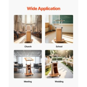 VEVOR Κινητό Βήμα 43" από Ξύλο με Ρυθμιζόμενο Ύψος και Αποθηκευτικό Χώρο JT1BXSTM43INNBJMX001V0 - Image 6