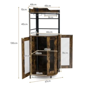 Μεταλλικές Πόρτες & Ρυθμιζόμενο Ράφι Κάβα Καφέ. JV10860BN