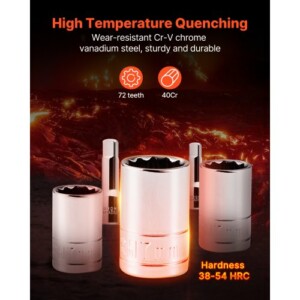 VEVOR Σετ Καρυδάκια 450 Τμχ με 6.4/9.5/12.7 mm Δίσκο και Πορτοκαλί Συρτάρι JXGJ143812SAEFGIH002V0 - Image 2