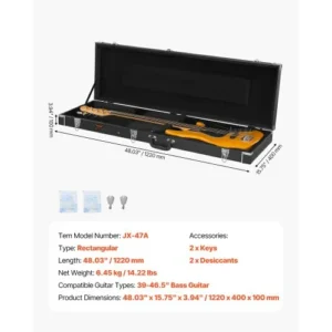 VEVOR Αδιάβροχη Θήκη Μπάσου 48.03in με Κλειδαριά και Κλειδί JXJTYHJXJHBBVUUYRV0 - Image 6