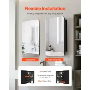 VEVOR Ντουλάπι Φαρμάκων 42x70 εκ. με Ρυθμιζόμενα Ράφια και Καθρέφτη JXYJJXJ16527RZTDFV0 - Image 4