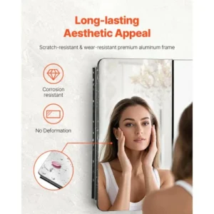 VEVOR Ντουλάπι Φαρμάκων 25.5" x 40" με Ρυθμιζόμενα Ράφια και Καθρέφτη JXYJJXJ25540X2HYLV0 - Image 3