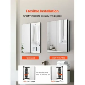 VEVOR Ντουλάπι Φαρμάκων 66x76cm με Ρυθμιζόμενα Ράφια και Καθρέφτη JXYJJXJ2630IPL2I7V0 - Image 4