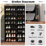 Costway  Πλαστική παπουτσοθήκη με 12 θέσεις, πλαϊνούς γάντζους και επεκτάσιμη για μπότες, 94 x 37 x 145 εκ. JZ10059DK - Image 3