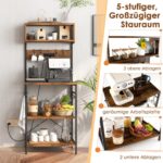 Costway Πολυλειτουργική Μεταλλική Ραφιέρα Κουζίνας με Ηλεκτρική Παροχή JZ10402DE-CF - Image 3