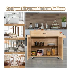 Ξύλινο Τρόλεϊ Κουζίνας 116 x 40 x 85 cm Costway KC51983NA - Image 3