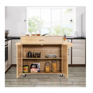 Ξύλινο Τρόλεϊ Κουζίνας 116 x 40 x 85 cm Costway KC51983NA - Image 6