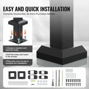 VEVOR Κάγκελα 2-3 Σκαλοπατιών για Εξωτερικά Σκαλιά για Ηλικιωμένους Βεράντα Ντεκ Πόστ  KDJSLZFSHSZW9HILGV0 - Image 3