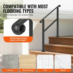 VEVOR Κάγκελα 2-3 Σκαλοπατιών για Εξωτερικά Σκαλιά για Ηλικιωμένους Βεράντα Ντεκ Πόστ  KDJSLZFSHSZW9HILGV0 - Image 4