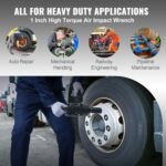 VEVOR Αερόκλειδο 1", 2730 ft-lbs, Ελαφρύ με 2 Λαβές για Βαριές Επισκευές  KQ2600N13840NVXUNV0 - Image 5
